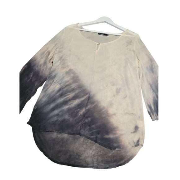 Revolve Silk Miyoshi Split Neck Gypsy Longsleeve Top Ink Gypsy 05 Small - Picture 5 of 15